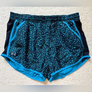Under Armour Athletic Shorts with Teal Speckle Print **please read description**